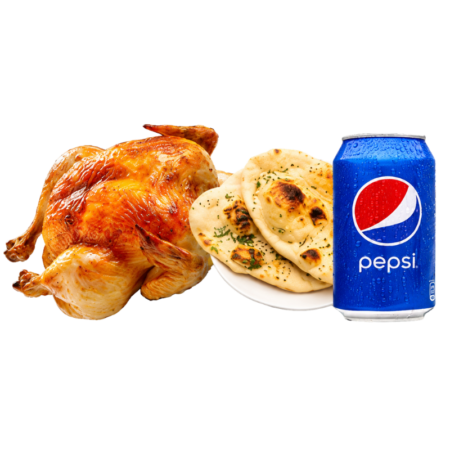 Roast Chicken with Naan & Drink